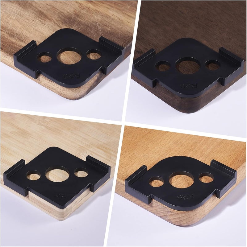 HERMIT TOOLS Pack of 4 Radius Jig Router Templates Corner Radius Routing Templates,Routing Rounded Corners Router Bit Templates for Woodworking Routing (8 Different Radius Set) - Image 5